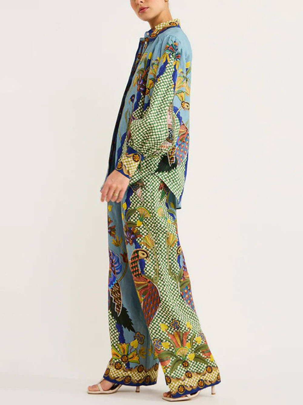 Koriora | Ensemble Paradis Tropical – Chemise fluide & pantalon palazzo