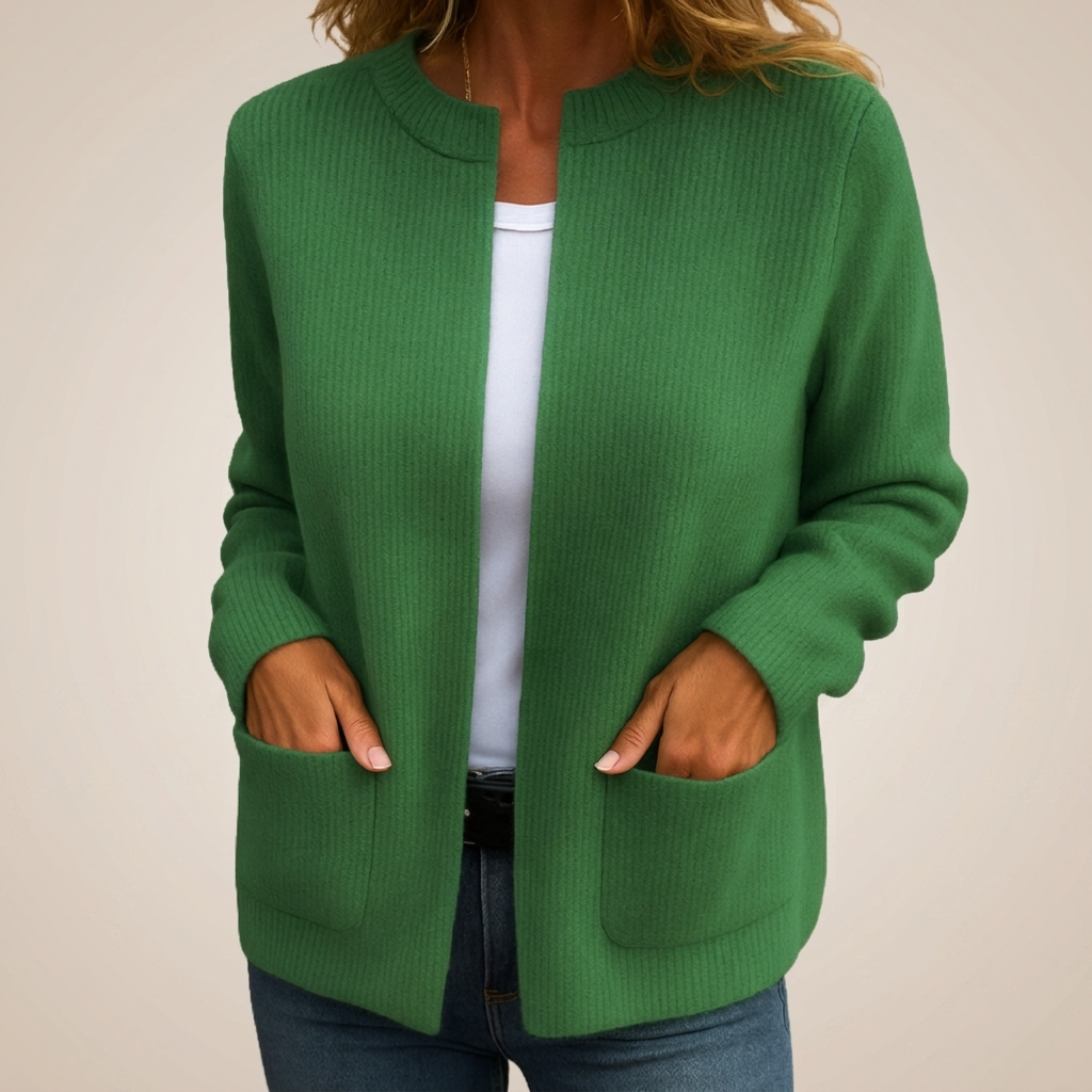 GILET EN TRICOT À FERMETURE ÉCLAIR POUR FEMMES