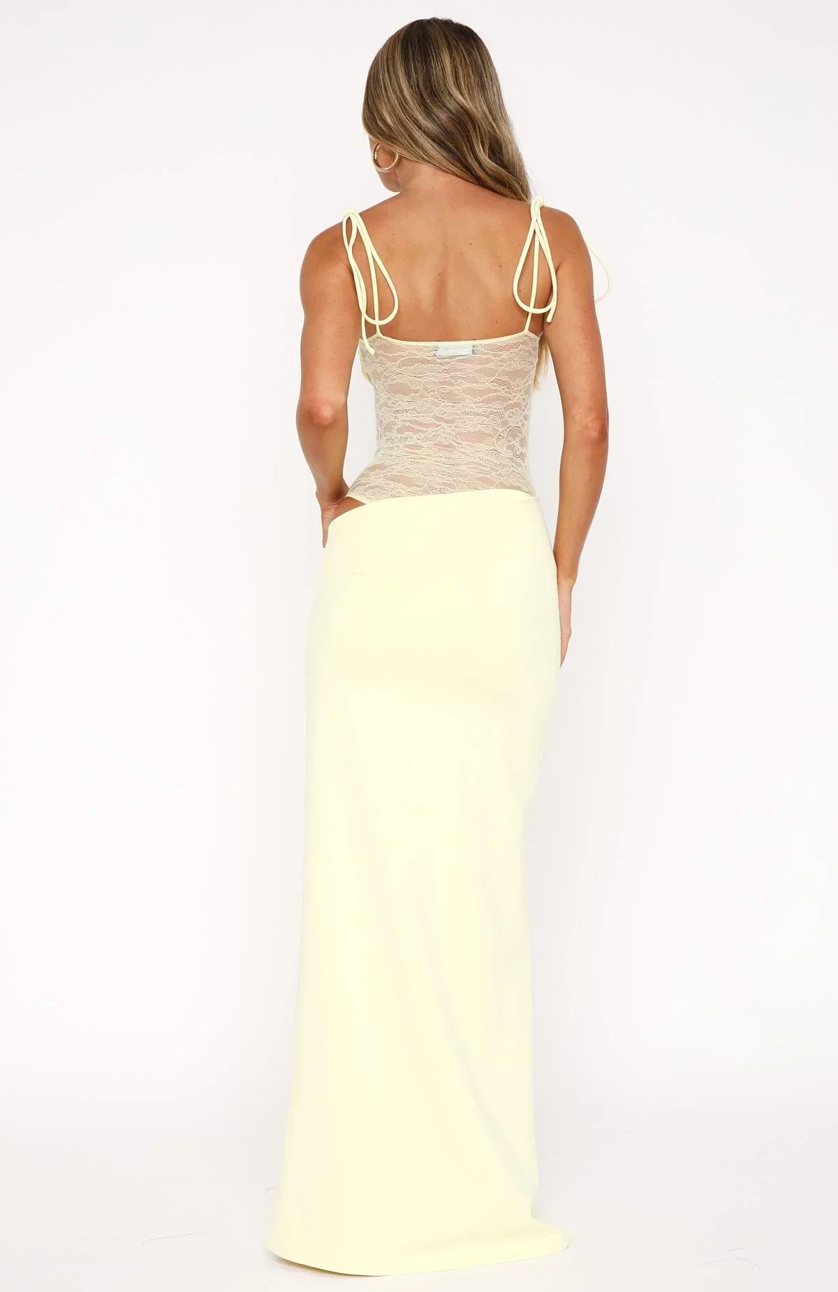 Koriora | Robe Maxi Bandeau Dentelle Isabeau — Taille Transparente