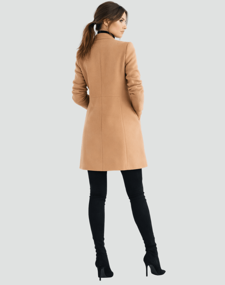 Women's Fitted Wool-Blend Open-Front Blazer with Round Neck