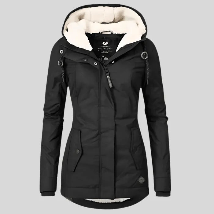 Manteau Long Femme Imperméable à Capuche – Coupe Cintrée & Chaude