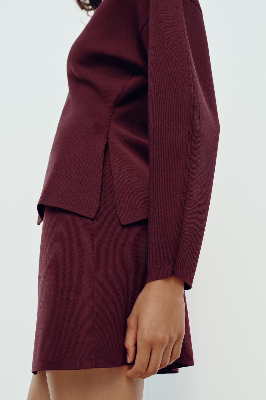 Koriora | Ensemble Élina Bordeaux – Ensemble Femme 2 Pièces Élégant | Veste Ajustée & Mini Jupe Chic