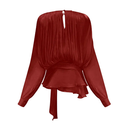 Koriora Robe Mini Bohème Ivoire à Manches Bouffantes – Robe Fluide Élégante Femme