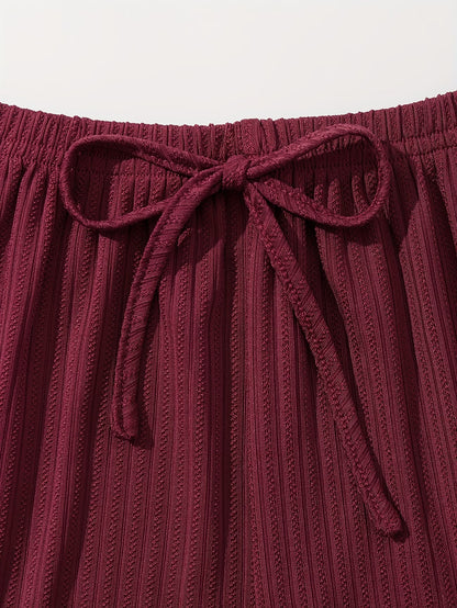 Koriora | Lot de 3 Ensembles Pyjama Côtelé Dentelle Femme — Débardeur Col V & Short Nuit Doux