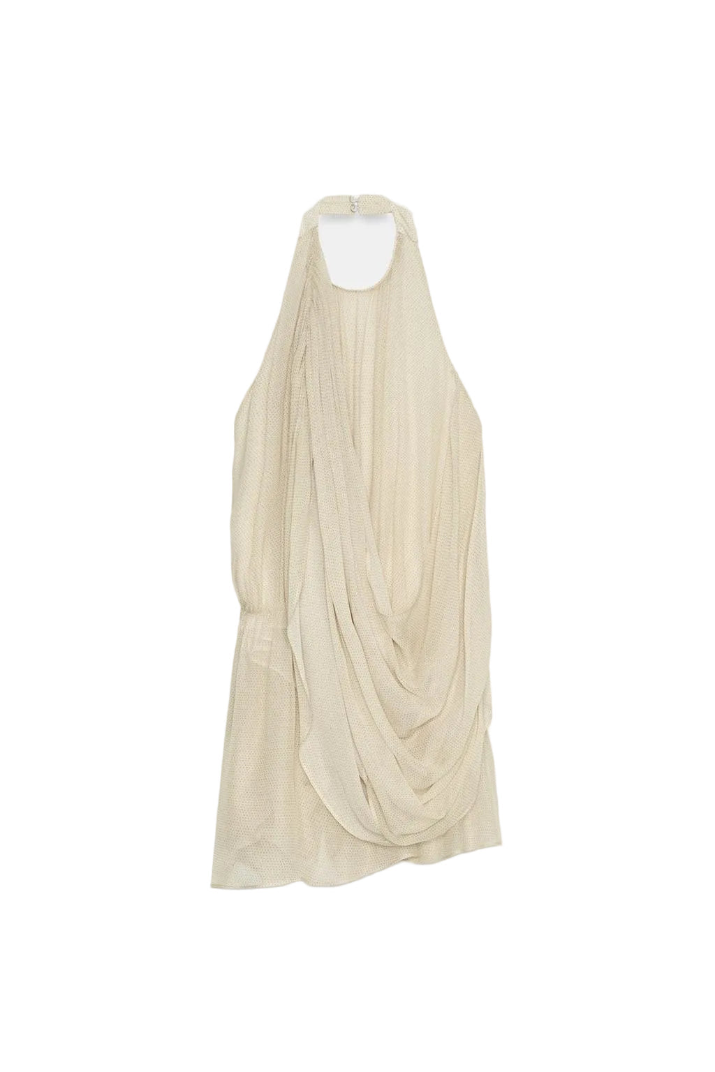 Koriora Top Drapé Dos Nu Femme – Haut Fluide Col Halter Beige Élégant