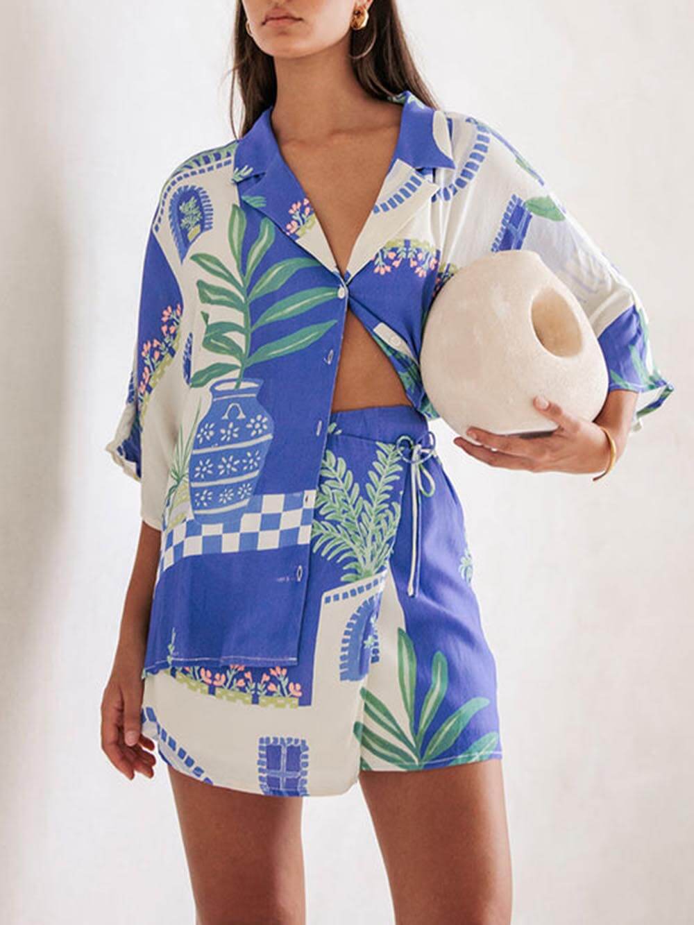 Koriora | Ensemble estival artistique – Chemise fluide & jupe assortie