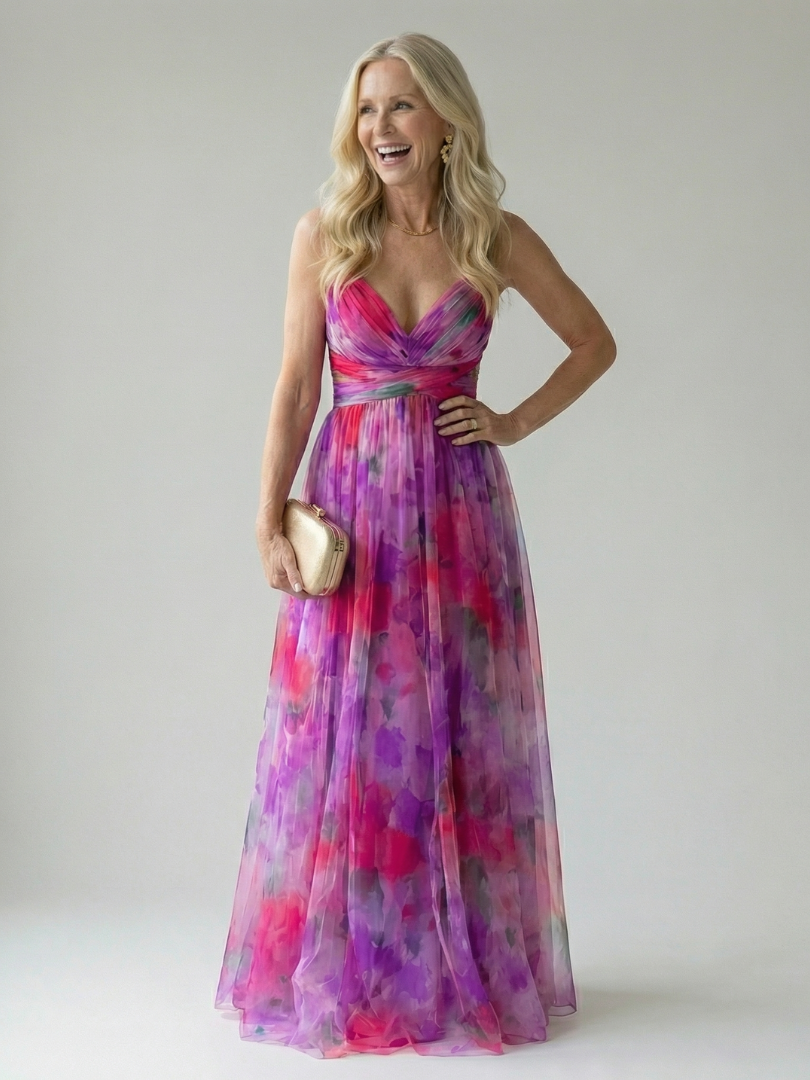 Koriora | Robe Maxi Fluide Cache-Cœur — Légère & Élégante