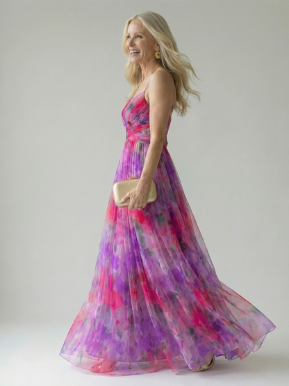 Koriora | Robe Maxi Fluide Cache-Cœur — Légère & Élégante