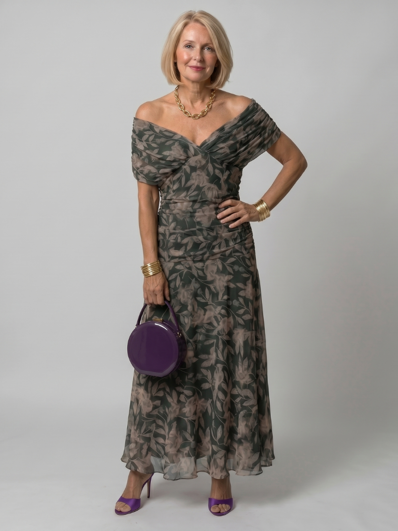 Koriora | Robe Maxi Fluide Cache-Cœur Dégradé — Légère & Élégante