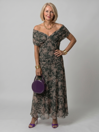 Koriora | Robe Maxi Fluide Cache-Cœur Dégradé — Légère & Élégante