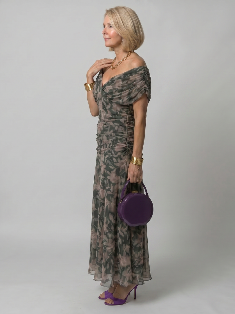 Koriora | Robe Maxi Fluide Cache-Cœur Dégradé — Légère & Élégante