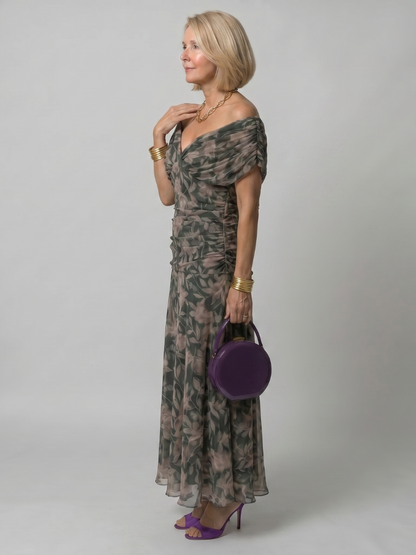 Koriora | Robe Maxi Fluide Cache-Cœur Dégradé — Légère & Élégante
