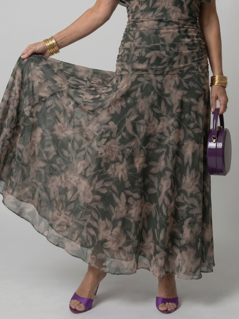 Koriora | Robe Maxi Fluide Cache-Cœur Dégradé — Légère & Élégante