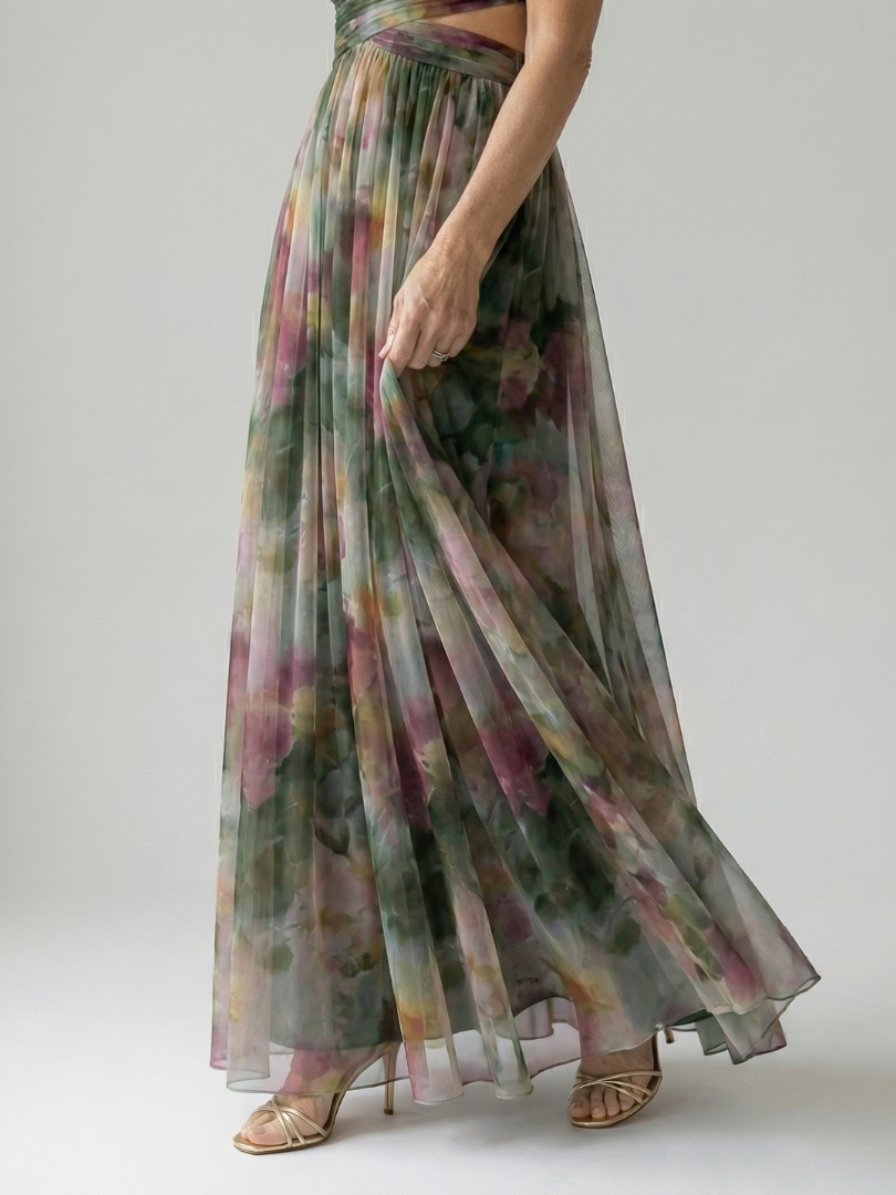 Koriora | Robe Maxi Fluide Cache-Cœur — Légère & Élégante
