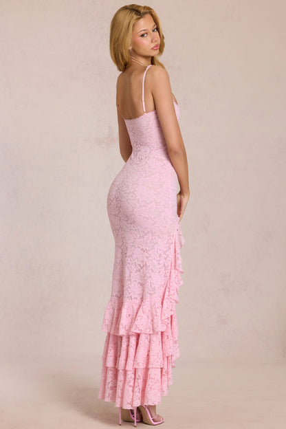Koriora | Robe Longue Dentelle Elin — Bustier Élégant & Fente Haute