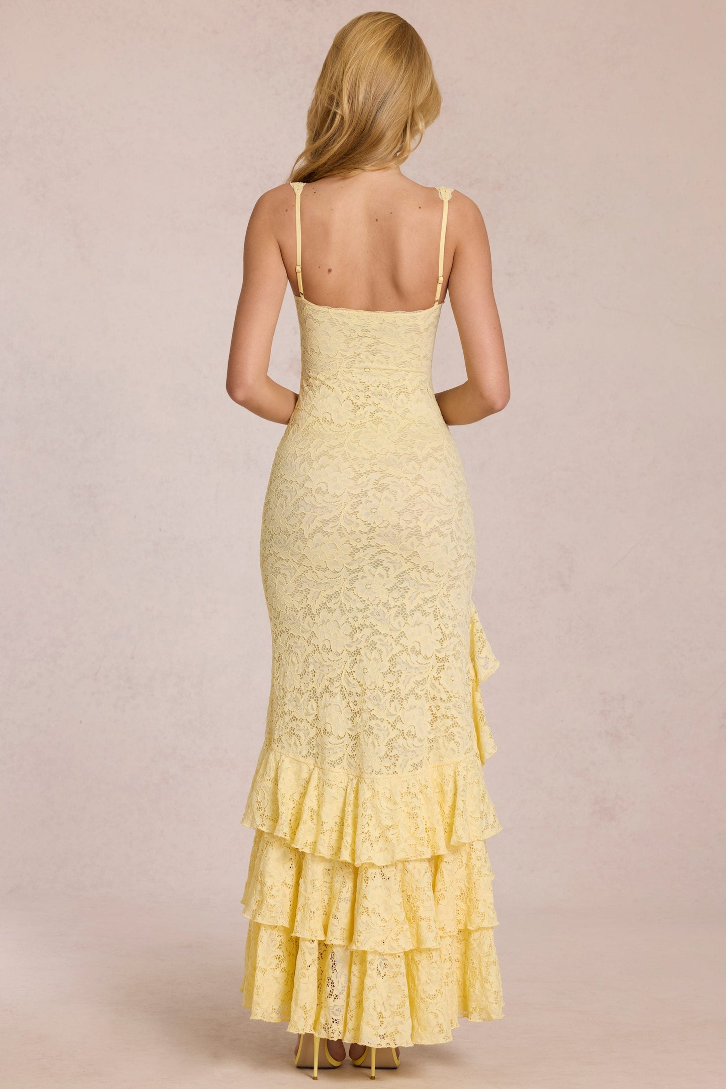 Koriora | Robe Longue Dentelle Elin — Bustier Élégant & Fente Haute