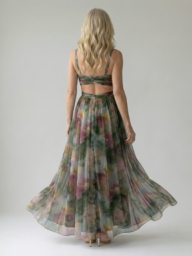 Koriora | Robe Maxi Fluide Cache-Cœur — Légère & Élégante