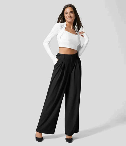 Koriora | Pantalon Large Faye — Pantalon Taille Haute Femme Wide Leg Confort Élégant