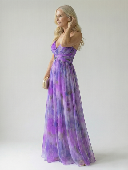 Koriora | Robe Maxi Fluide Cache-Cœur — Légère & Élégante