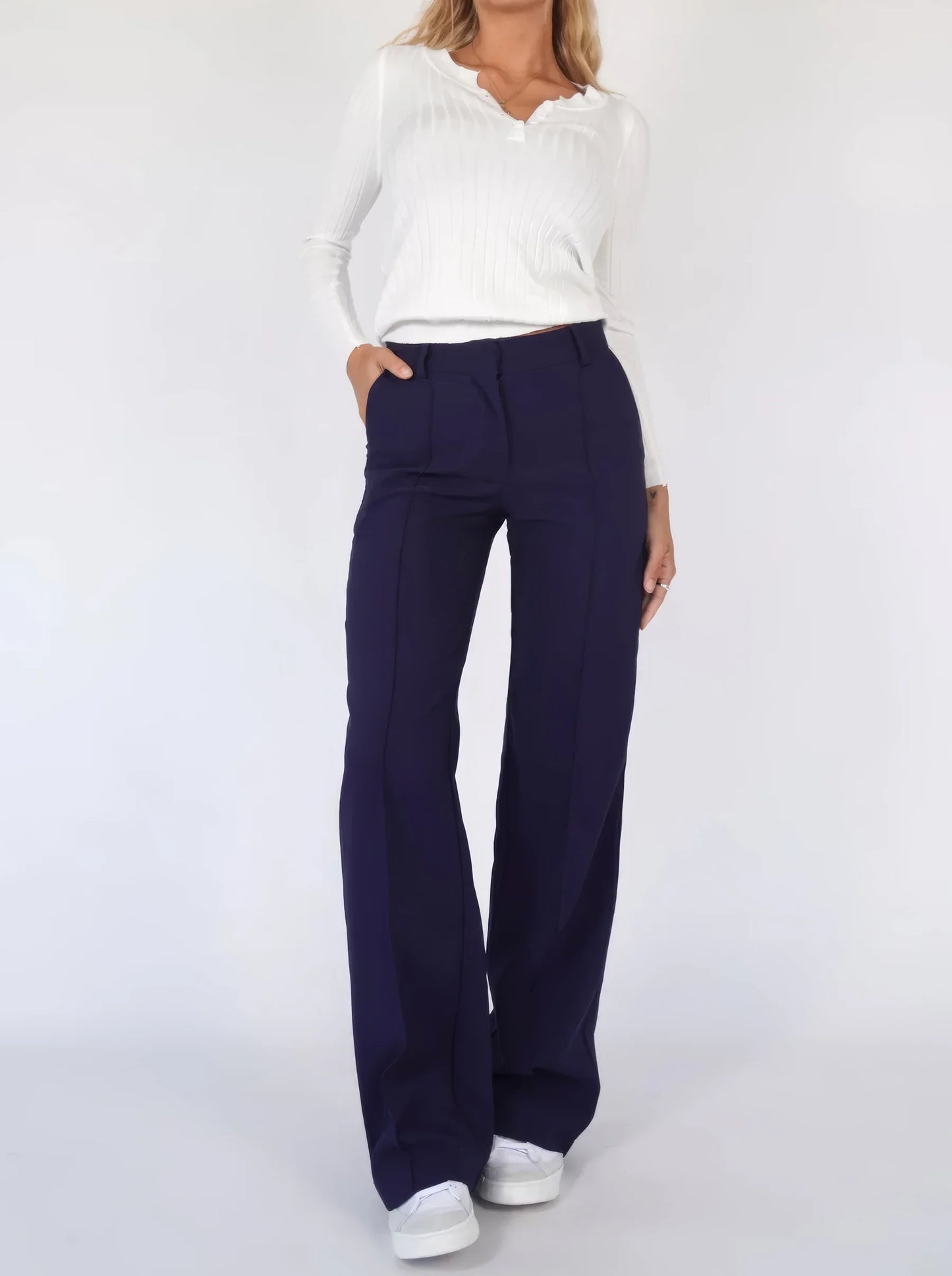 Koriora | Pantalon Large Luna — Pantalon Taille Haute Femme Wide Leg Élégant & Chic