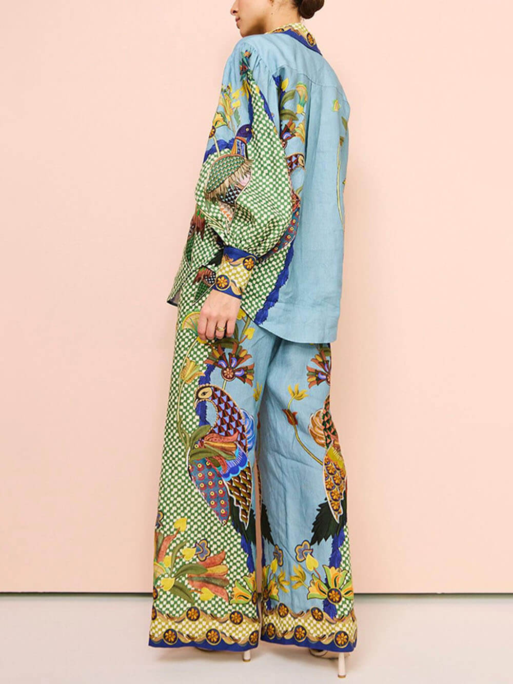 Koriora | Ensemble Paradis Tropical – Chemise fluide & pantalon palazzo