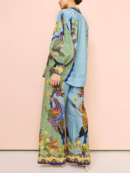 Koriora | Ensemble Paradis Tropical – Chemise fluide & pantalon palazzo