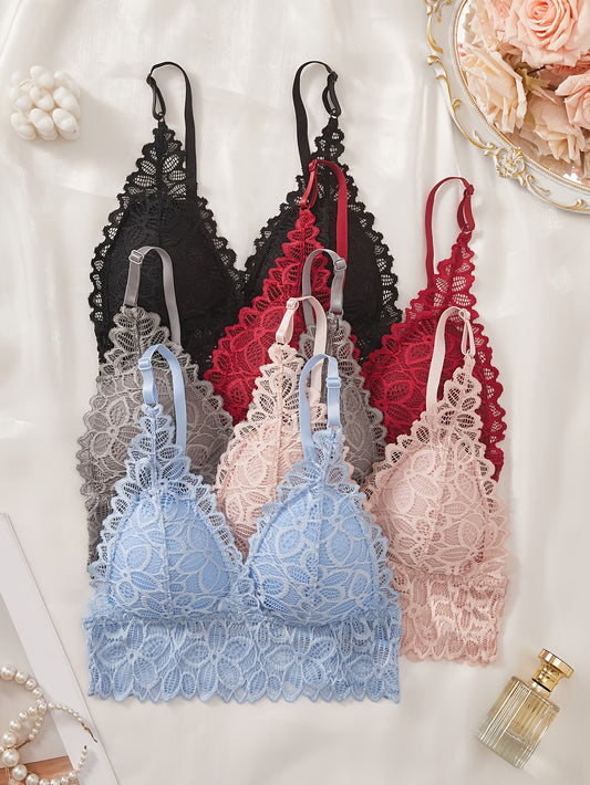 Koriora | Lot de 5 Bralettes Dentelle Femme — Sans Armatures & Coussinets Amovibles