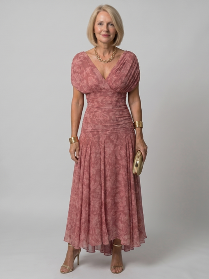Koriora | Robe Maxi Fluide Cache-Cœur Dégradé — Légère & Élégante