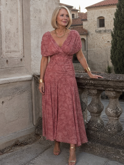 Koriora | Robe Maxi Fluide Cache-Cœur Dégradé — Légère & Élégante