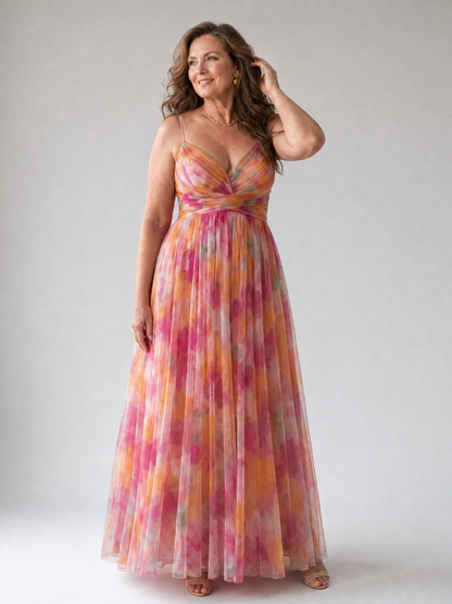 Koriora | Robe Maxi Fluide Cache-Cœur — Légère & Élégante