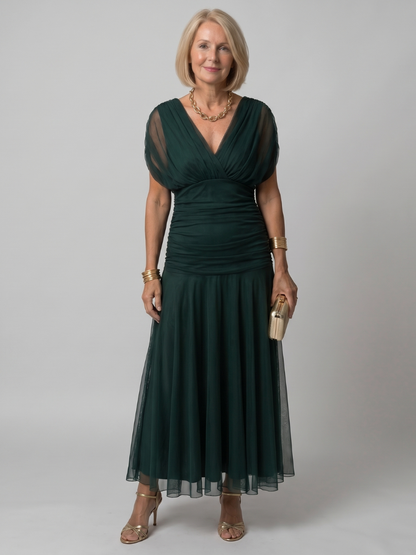 Koriora | Robe Maxi Fluide Cache-Cœur Dégradé — Légère & Élégante