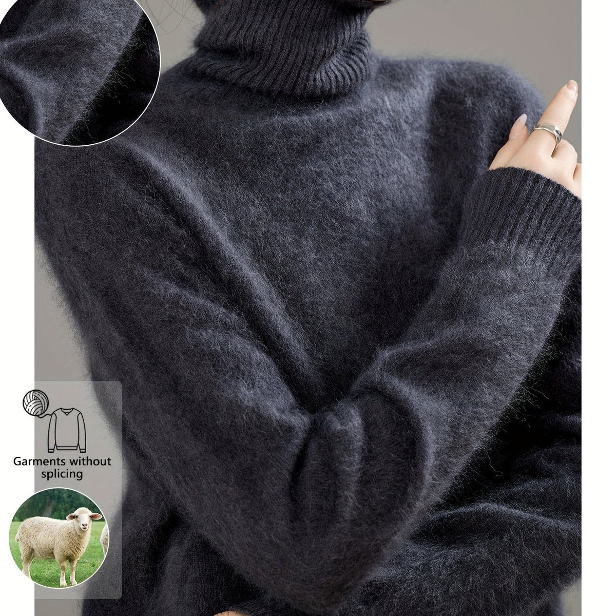 Women's Roll-Neck Jumper – Soft Knit and Relaxed Fit