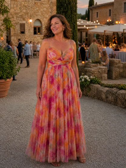 Koriora | Robe Maxi Fluide Cache-Cœur — Légère & Élégante