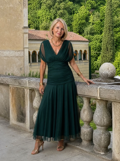 Koriora | Robe Maxi Fluide Cache-Cœur Dégradé — Légère & Élégante