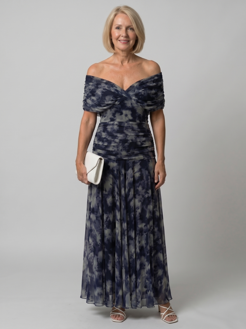 Koriora | Robe Maxi Fluide Cache-Cœur Dégradé — Légère & Élégante