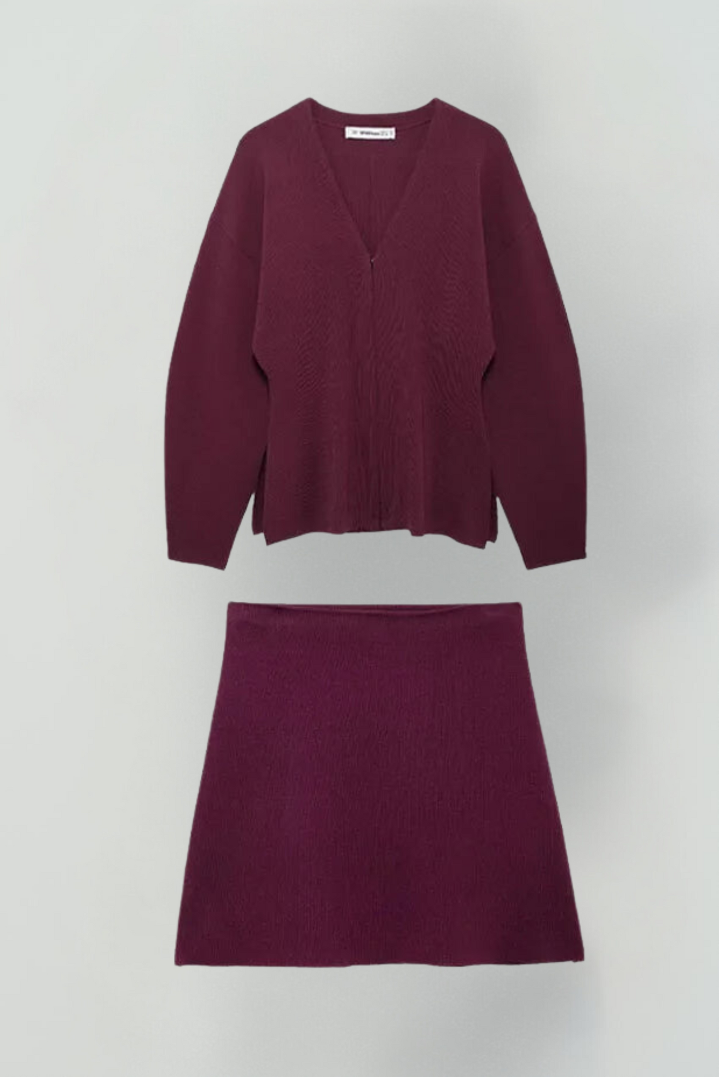 Koriora | Ensemble Élina Bordeaux – Ensemble Femme 2 Pièces Élégant | Veste Ajustée & Mini Jupe Chic