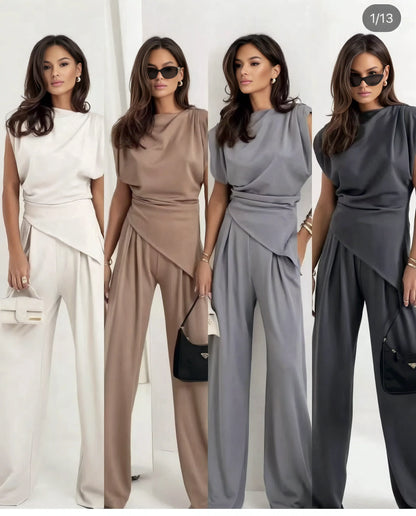 Koriora | Ensemble Tailleur Amelisse — Coupe Asymétrique & Élégance Sans Effort