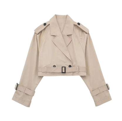 Koriora | Trench Court City Chic — Veste Trench Femme Élégante & Mi-Saison Tendance