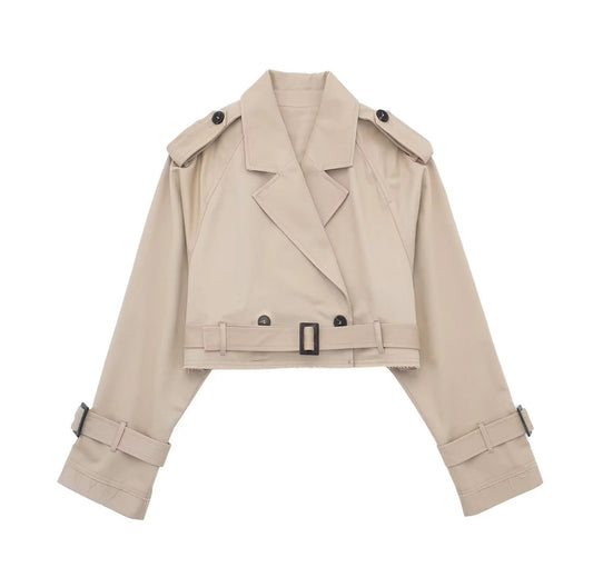 Koriora | Trench Court City Chic — Veste Trench Femme Élégante & Mi-Saison Tendance