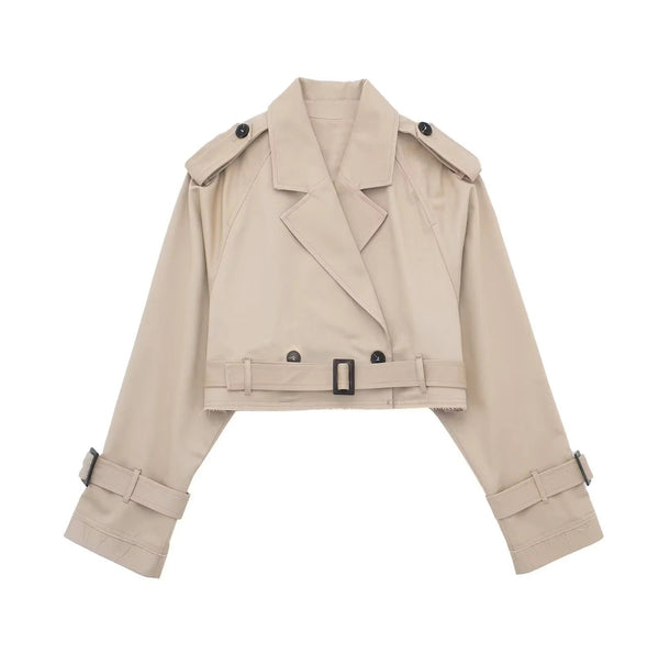 Koriora | Trench Court City Chic — Veste Trench Femme Élégante & Mi-Saison Tendance