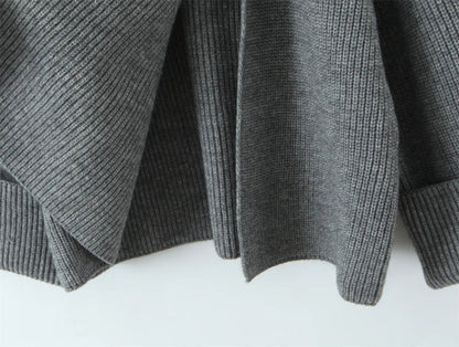 Oversized Scarf-Neck Knitted Jumper – Cosy Autumn-Winter Comfort, Multicolour