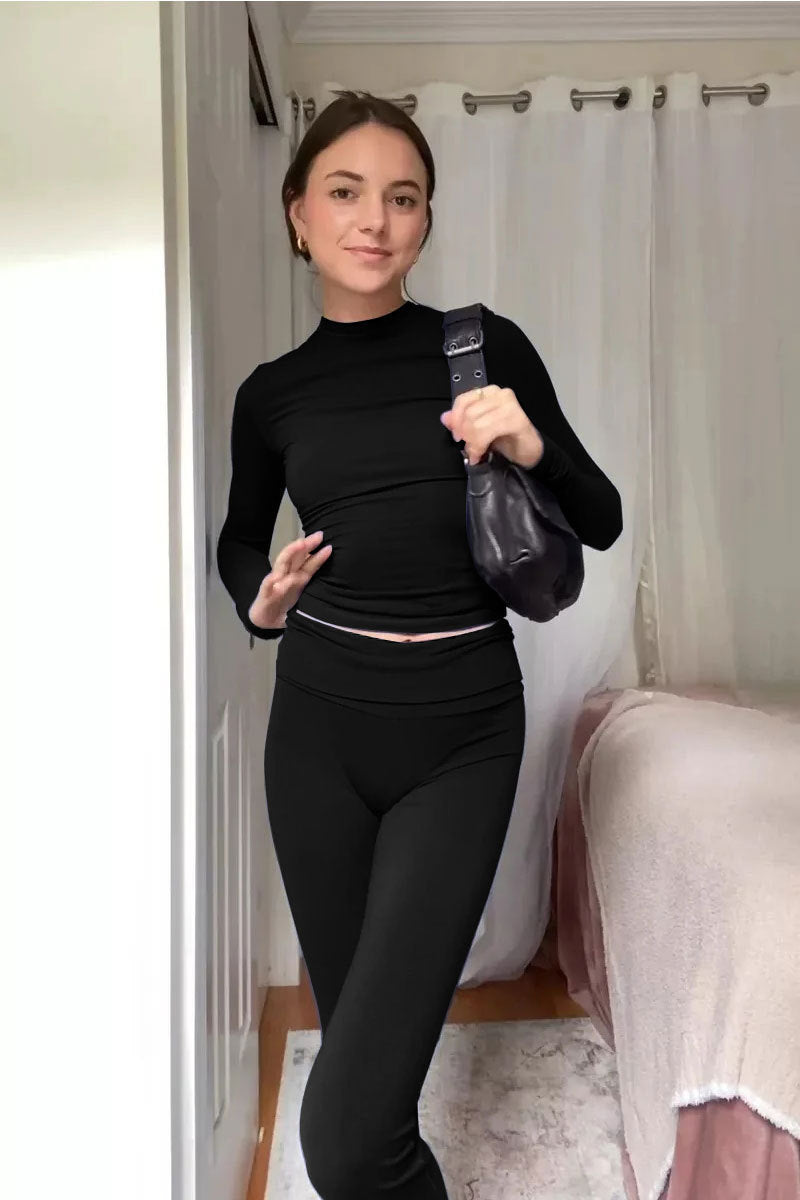Koriora | Ensemble Femme 2 Pièces – Haut Ajusté & Pantalon Évasé | Confort & Style Tendance