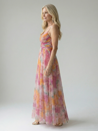 Koriora | Robe Maxi Fluide Cache-Cœur — Légère & Élégante