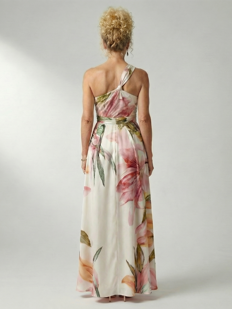 Koriora | Robe Maxi Halter Florale Grand Motif — Fluide & Élégante