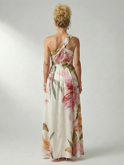 Koriora | Robe Maxi Halter Florale Grand Motif — Fluide & Élégante