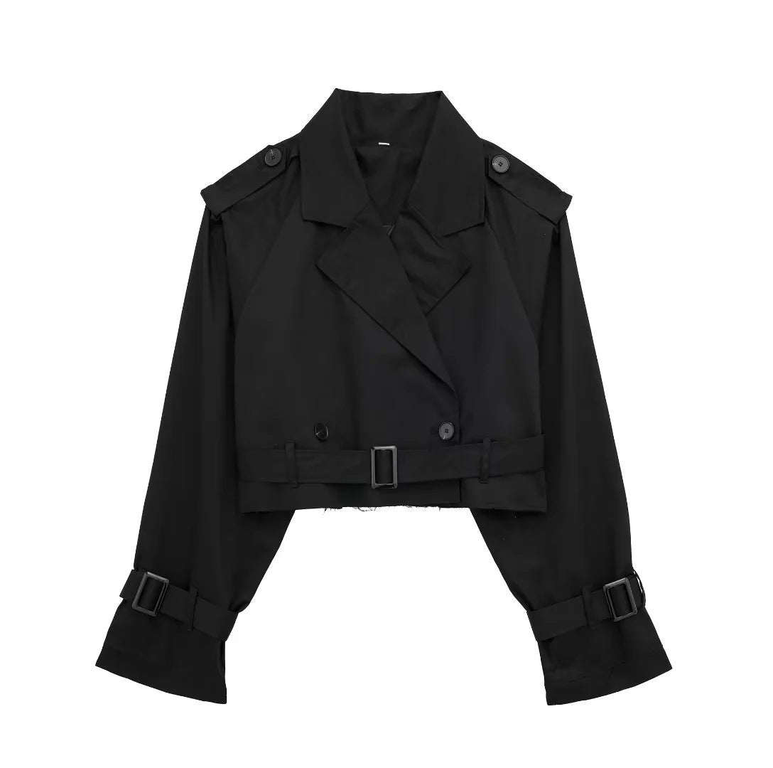 Koriora | Trench Court City Chic — Veste Trench Femme Élégante & Mi-Saison Tendance