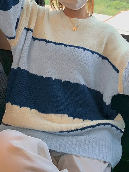 Pull Femme Rayé Multicolore en Maille Douce