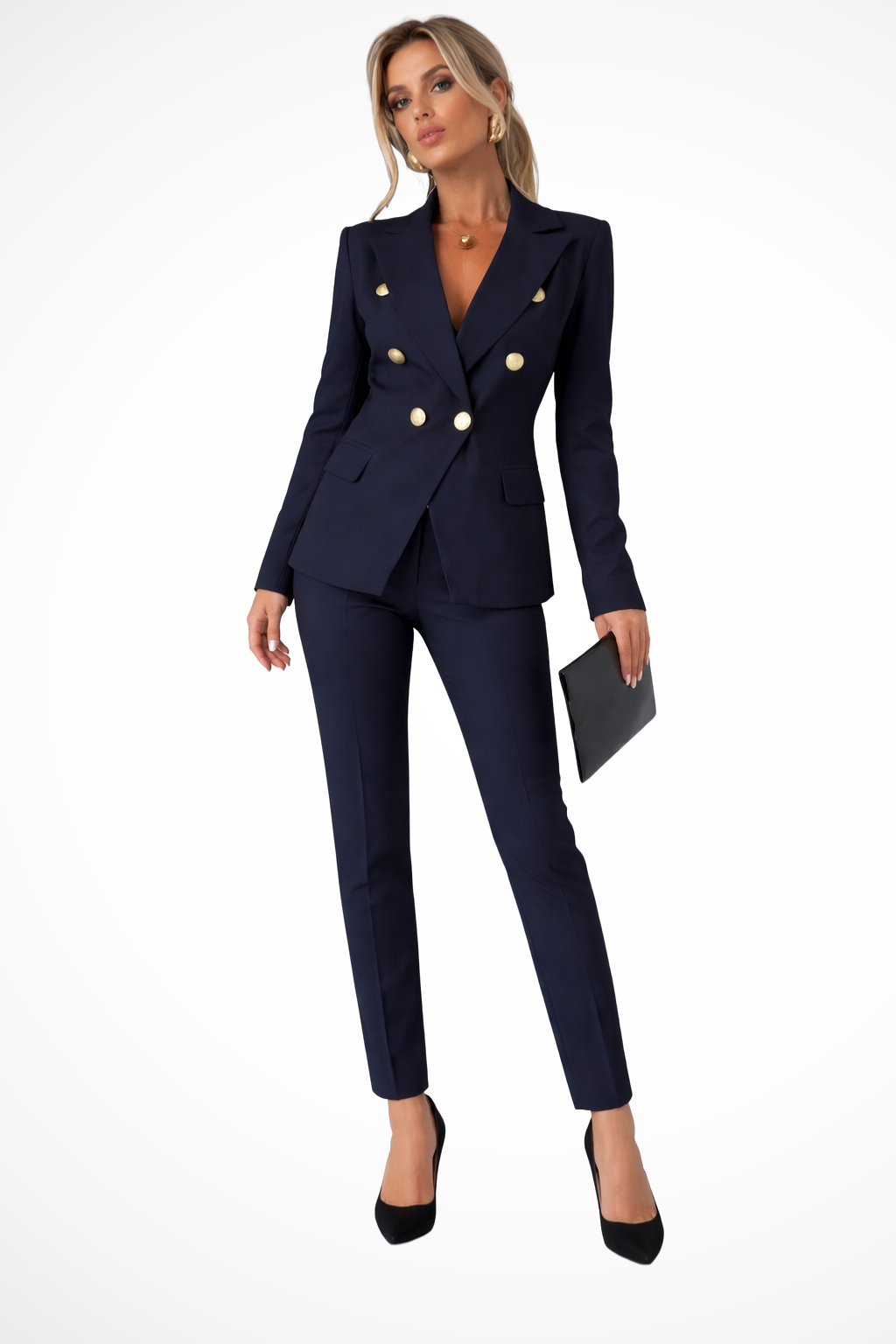 Koriora | Ensemble Tailleur Blazer Croisé Femme — Coupe Ajustée & Sophistication Affirmée
