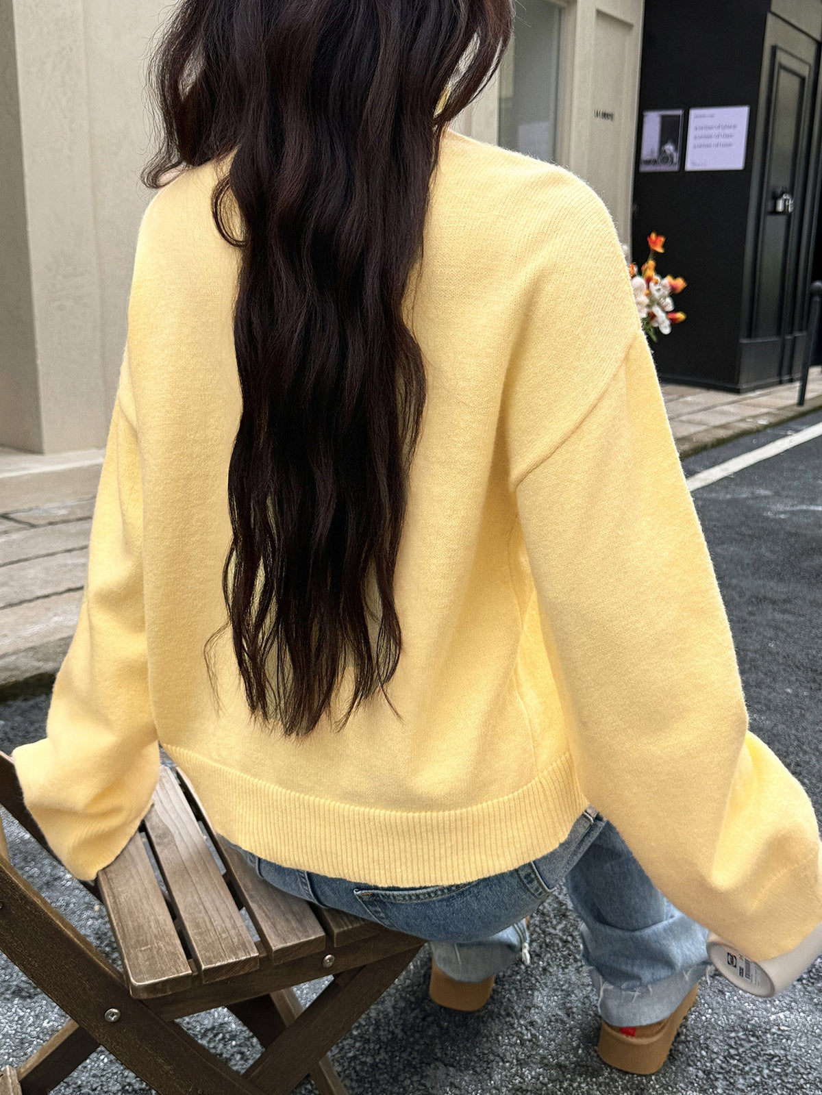 Koriora | "Camille" Plain High-Neck Jumper — Soft Knit Autumn-Winter Essential, Cream / Pink / Yellow / Sky Blue