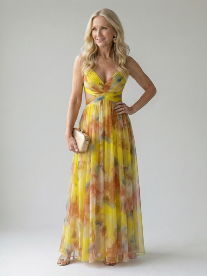 Koriora | Robe Maxi Fluide Cache-Cœur — Légère & Élégante